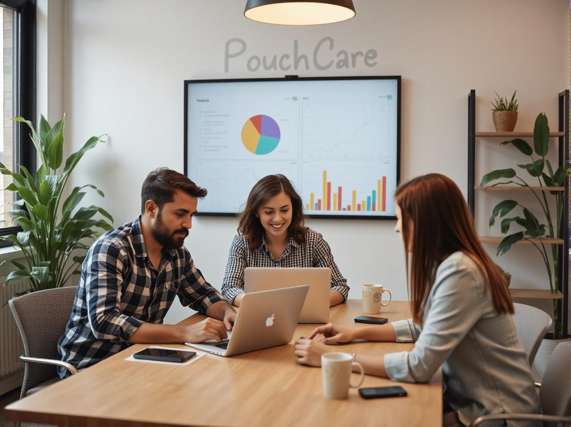 PouchCare SEO team discussing search engine optimization strategies and analytics